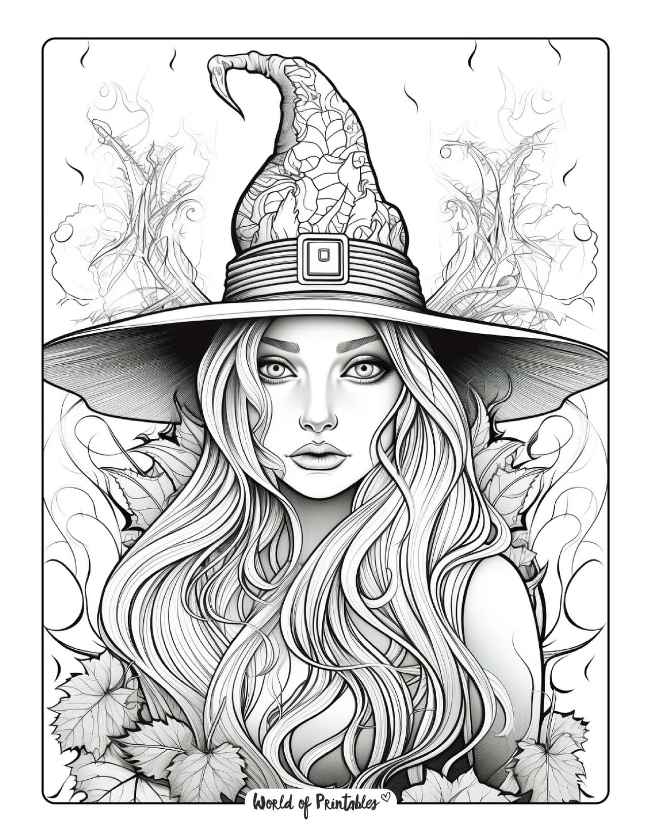 Witch coloring pages for kids adults