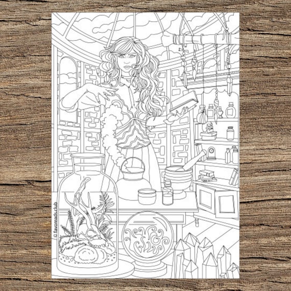 Witch printable adult coloring page from favoreads coloring book pages for adults and kids coloring sheets coloring designs