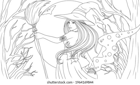 Witch coloring pages images stock photos d objects vectors