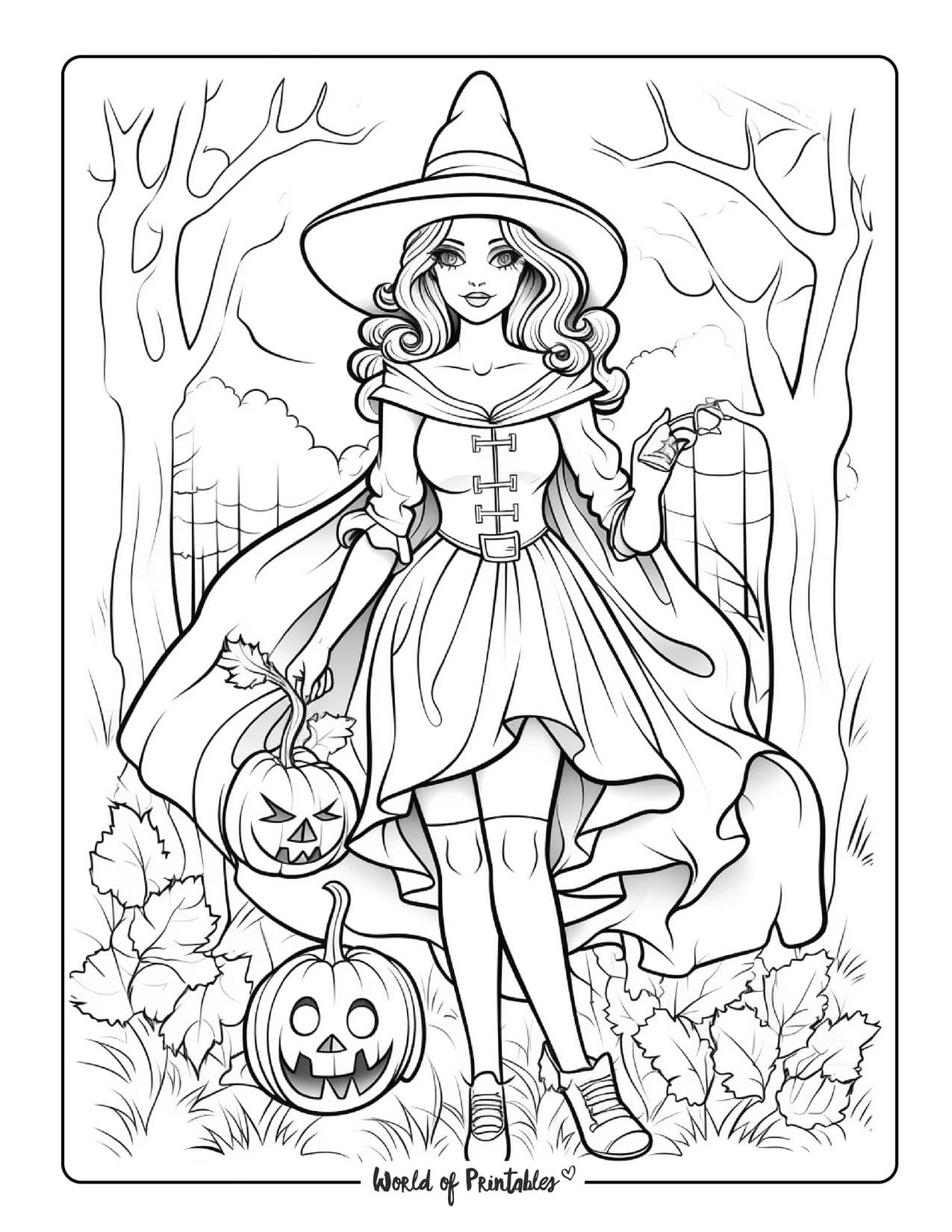 Witch coloring pages for kids adults