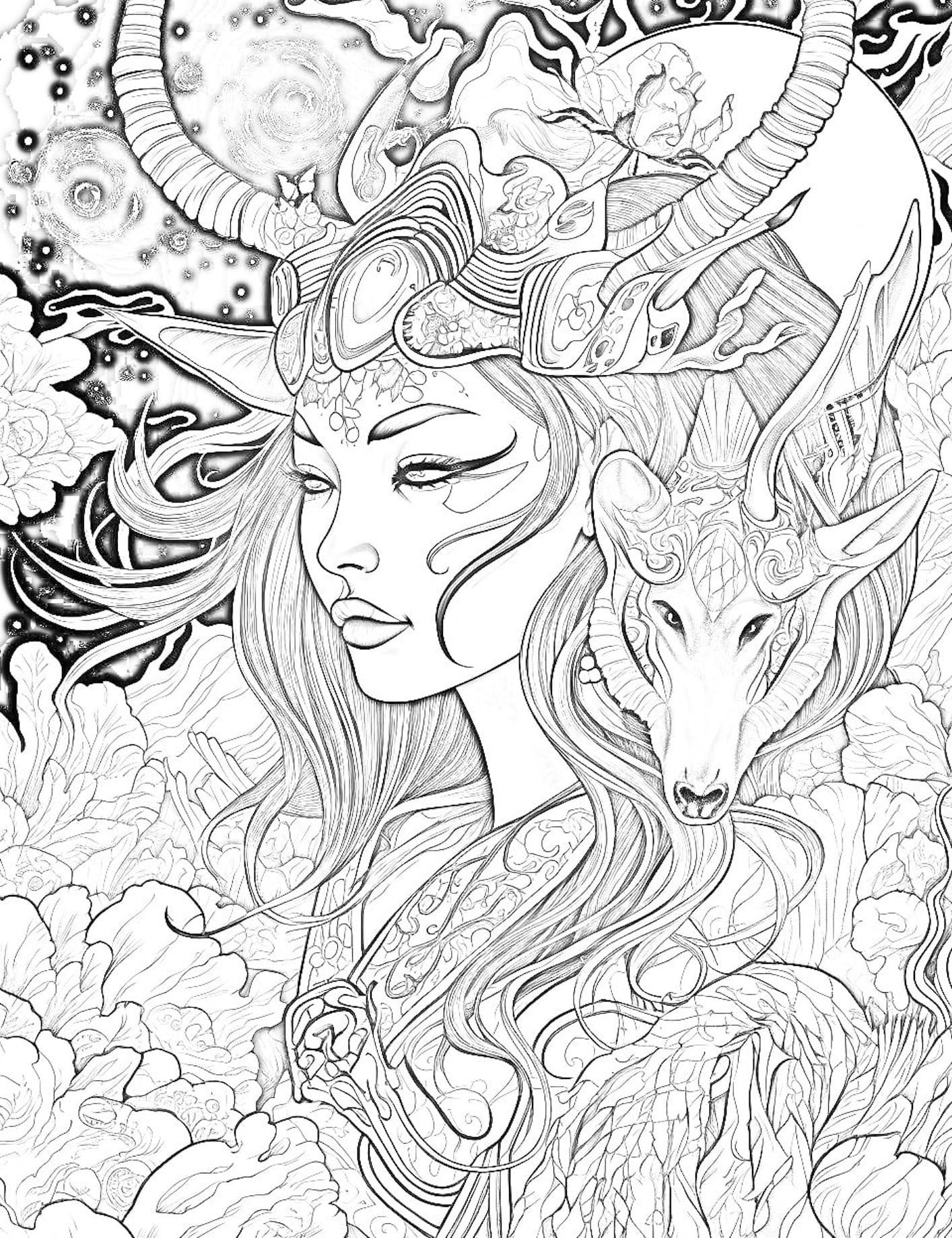 Captivating witch coloring pages for kids and adults