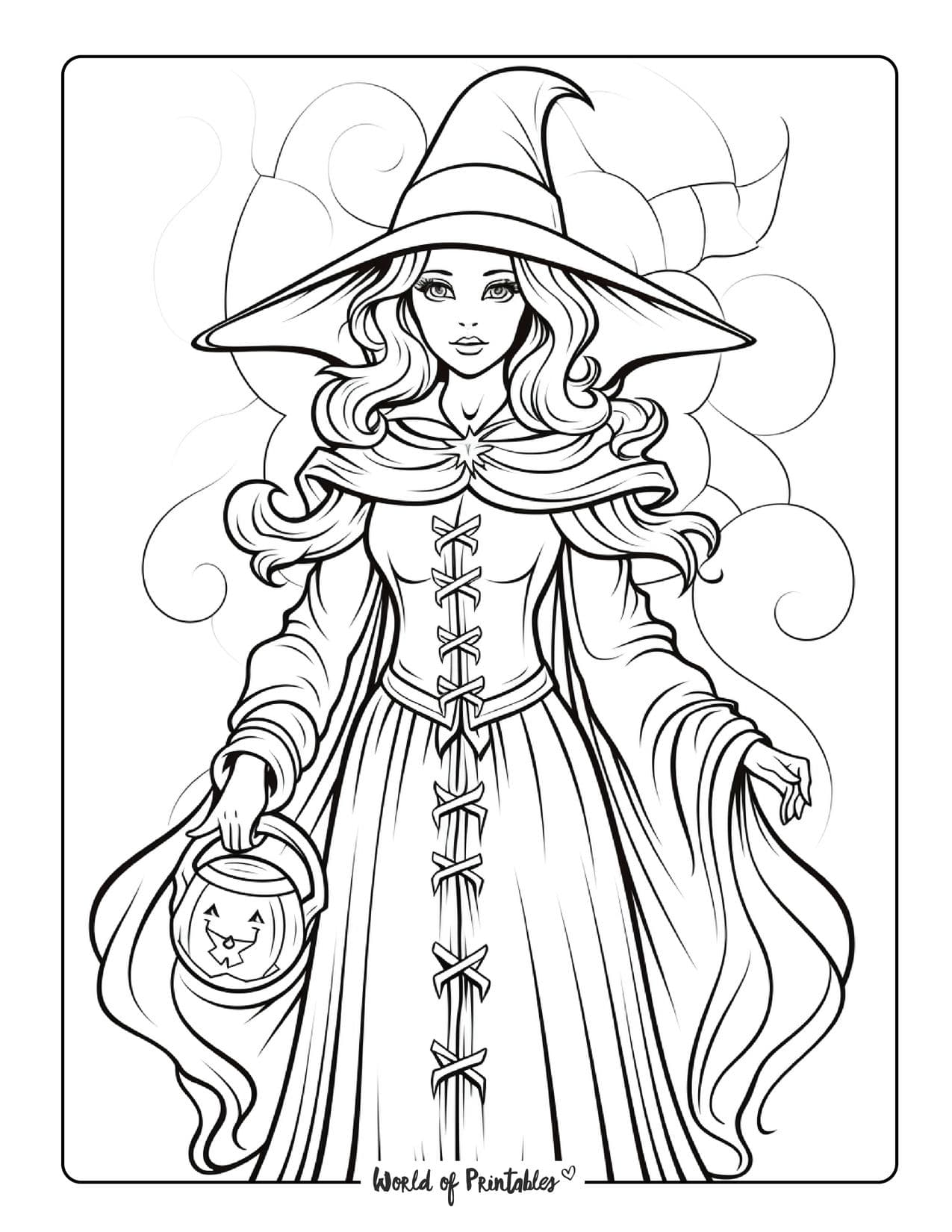 Witch coloring pages for kids adults