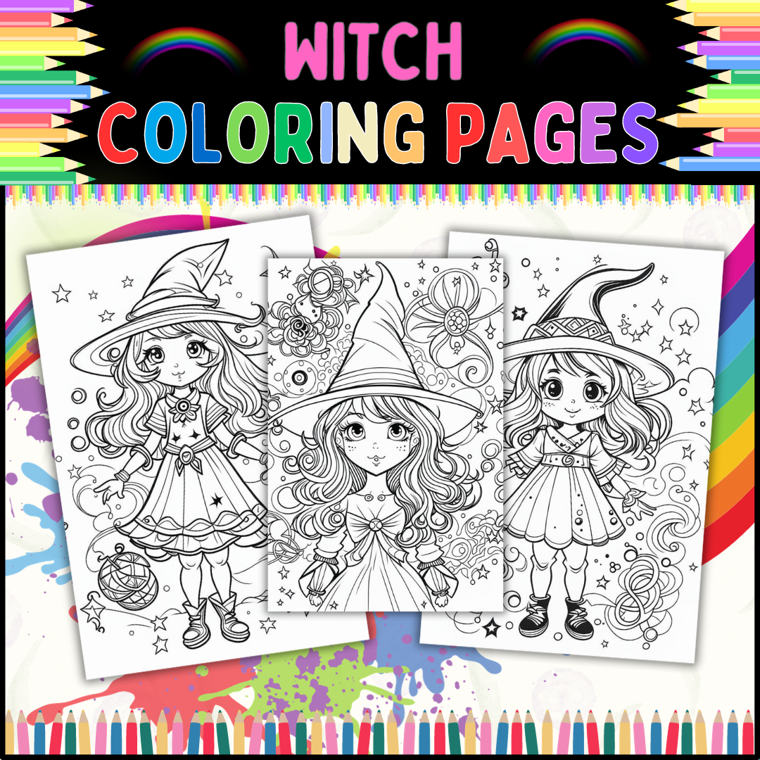 Witch coloring pages for kids who love all things magical made by teachers