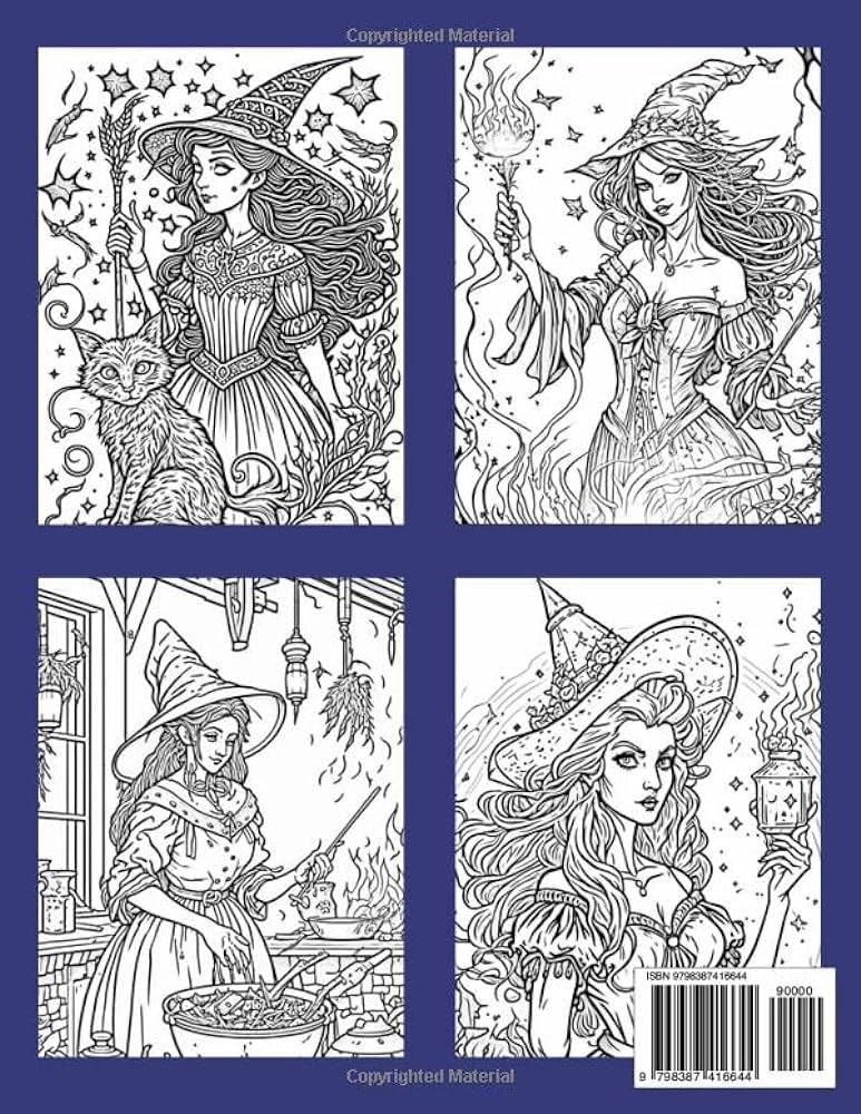 Amazing witches loring book relax and unwind with magical witchcraft designs aj loring book books