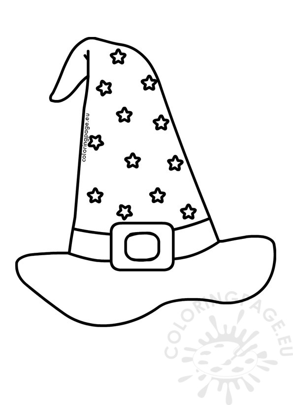 Halloween witch hat coloring page