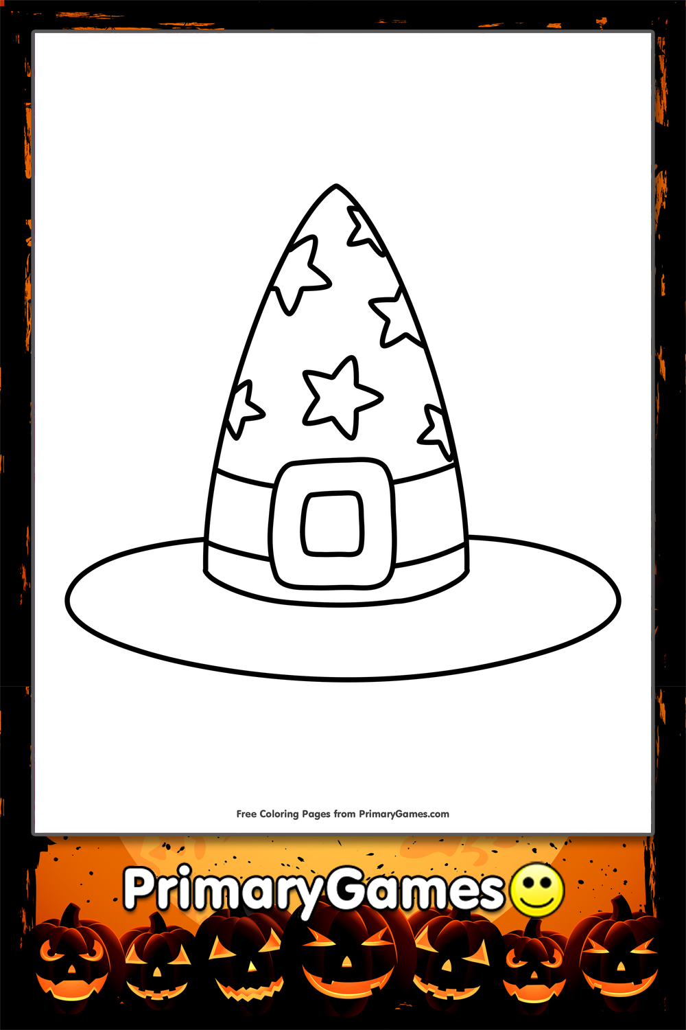 Witchs hat coloring page â free printable pdf from