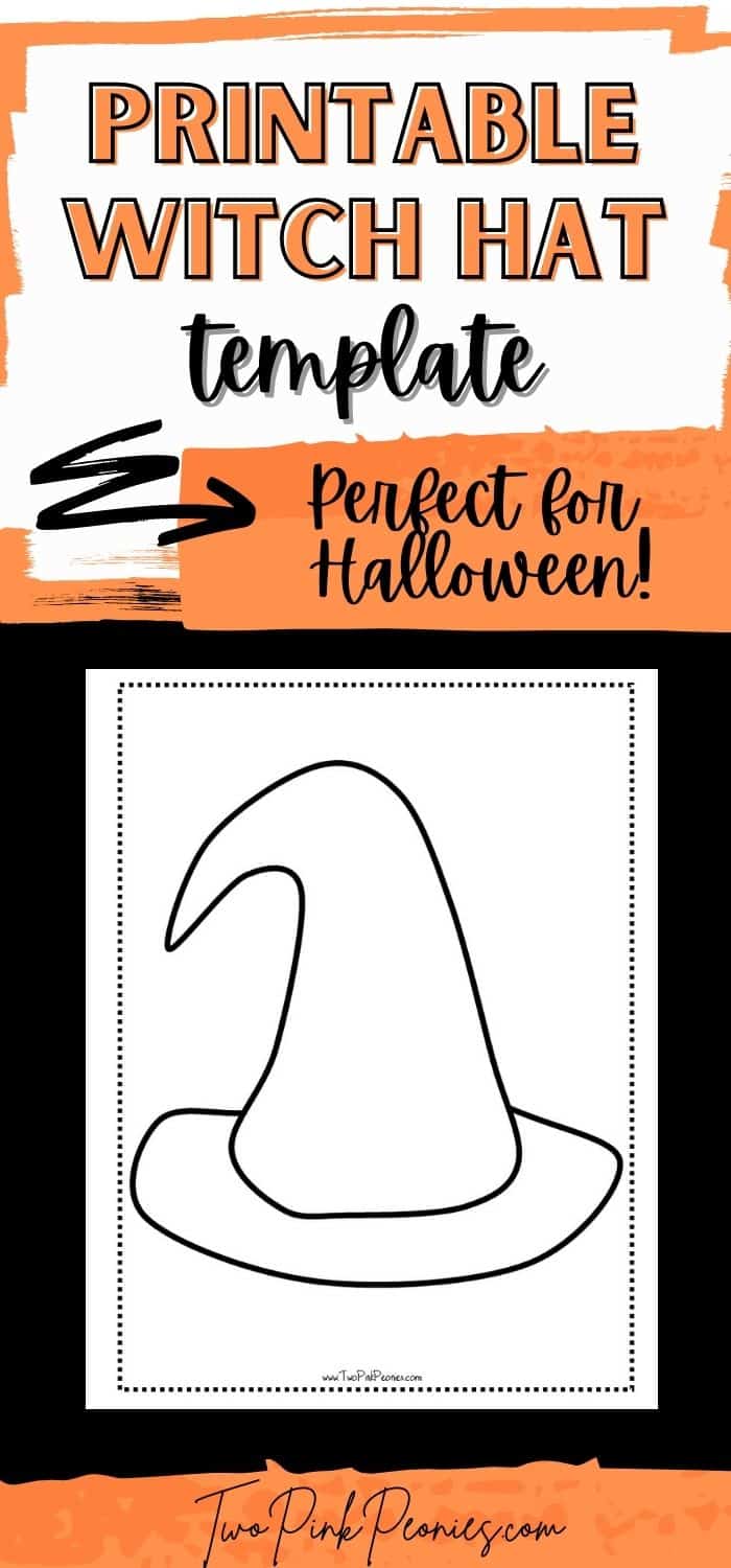 Witch hat printable template perfect for halloween instant download