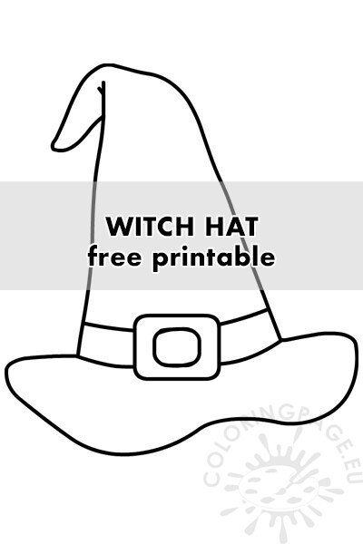 Witch hat template coloring page