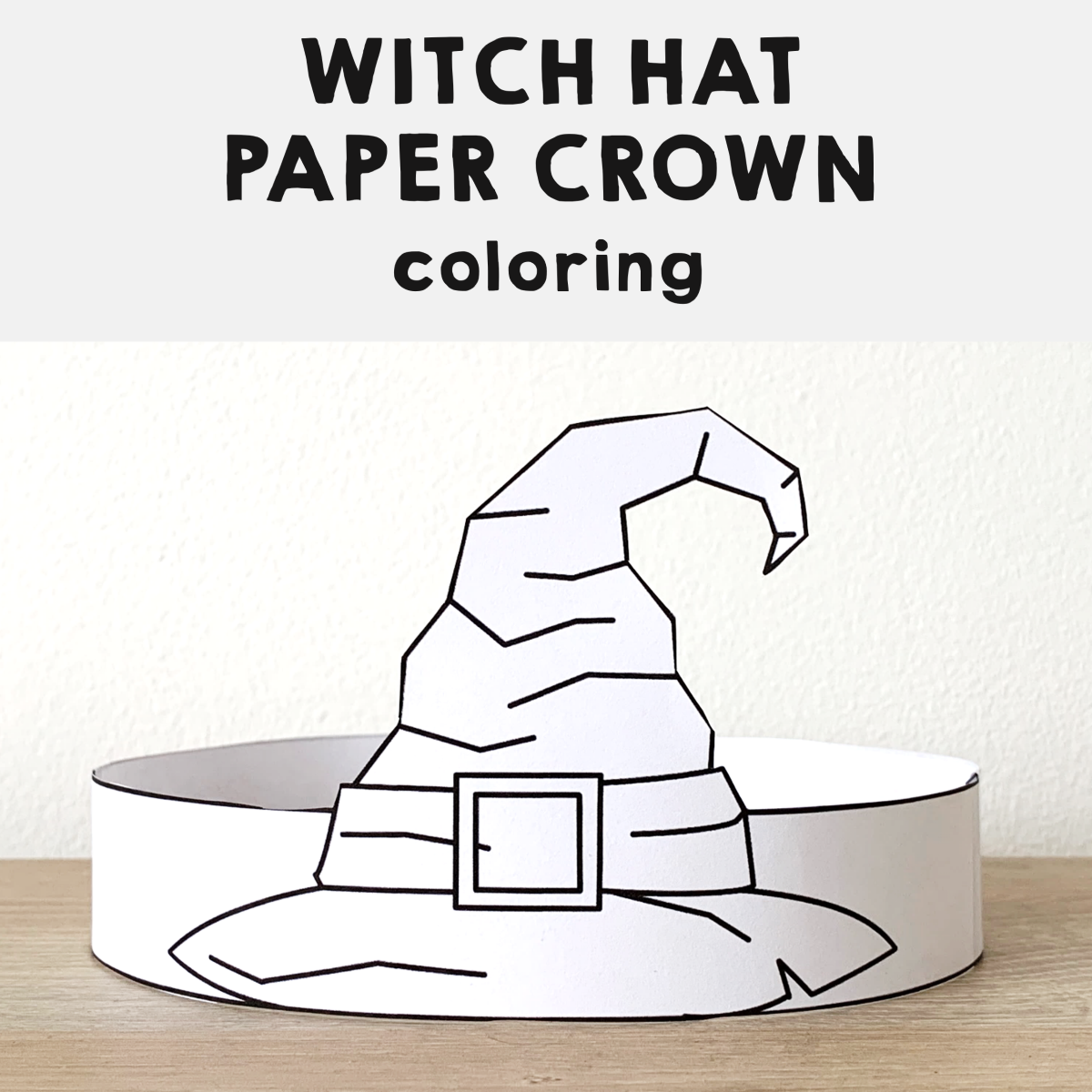 Witch hat paper crown printable coloring halloween spooky craft activity made by teachers
