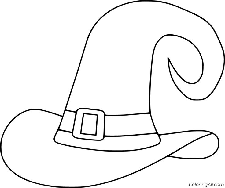 Get spooky with these free witch hat coloring pages