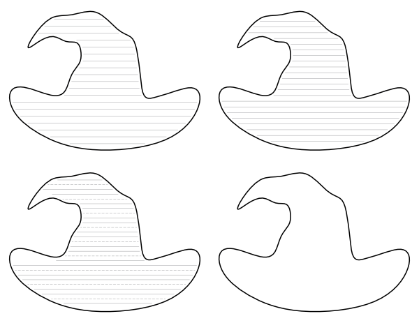 Free printable curved witch hat