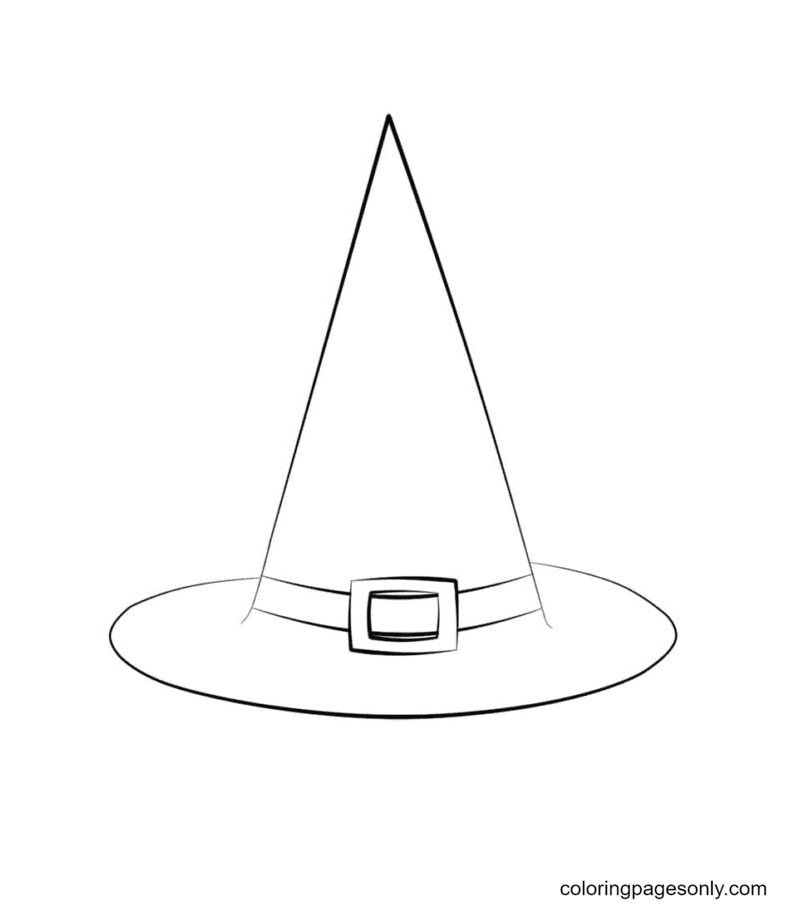 The witch hat coloring page
