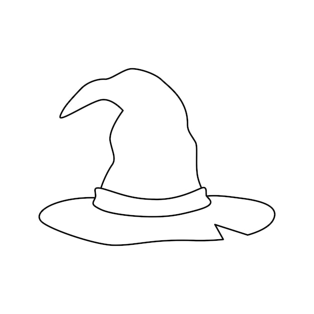 Premium vector coloring page with wizard hat for kids