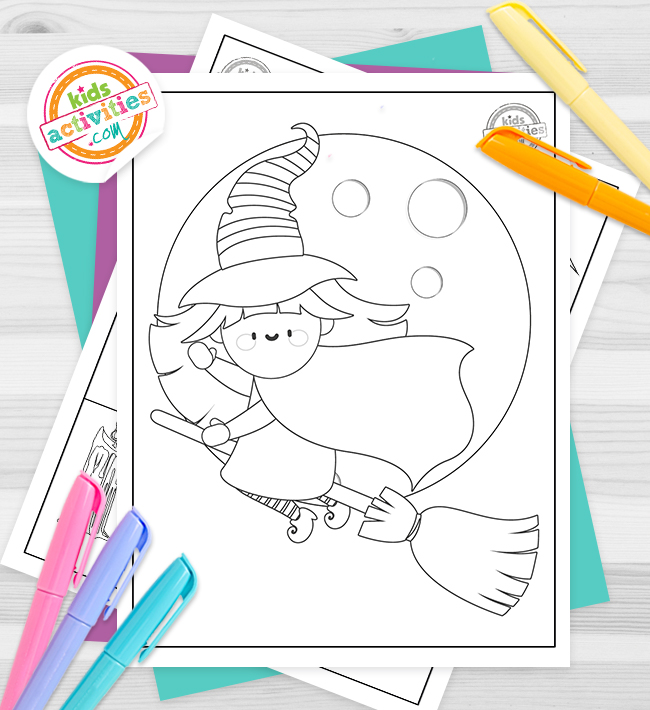 Magically cute witch coloring pages kids activities blog
