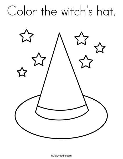 Color the witchs hat coloring page