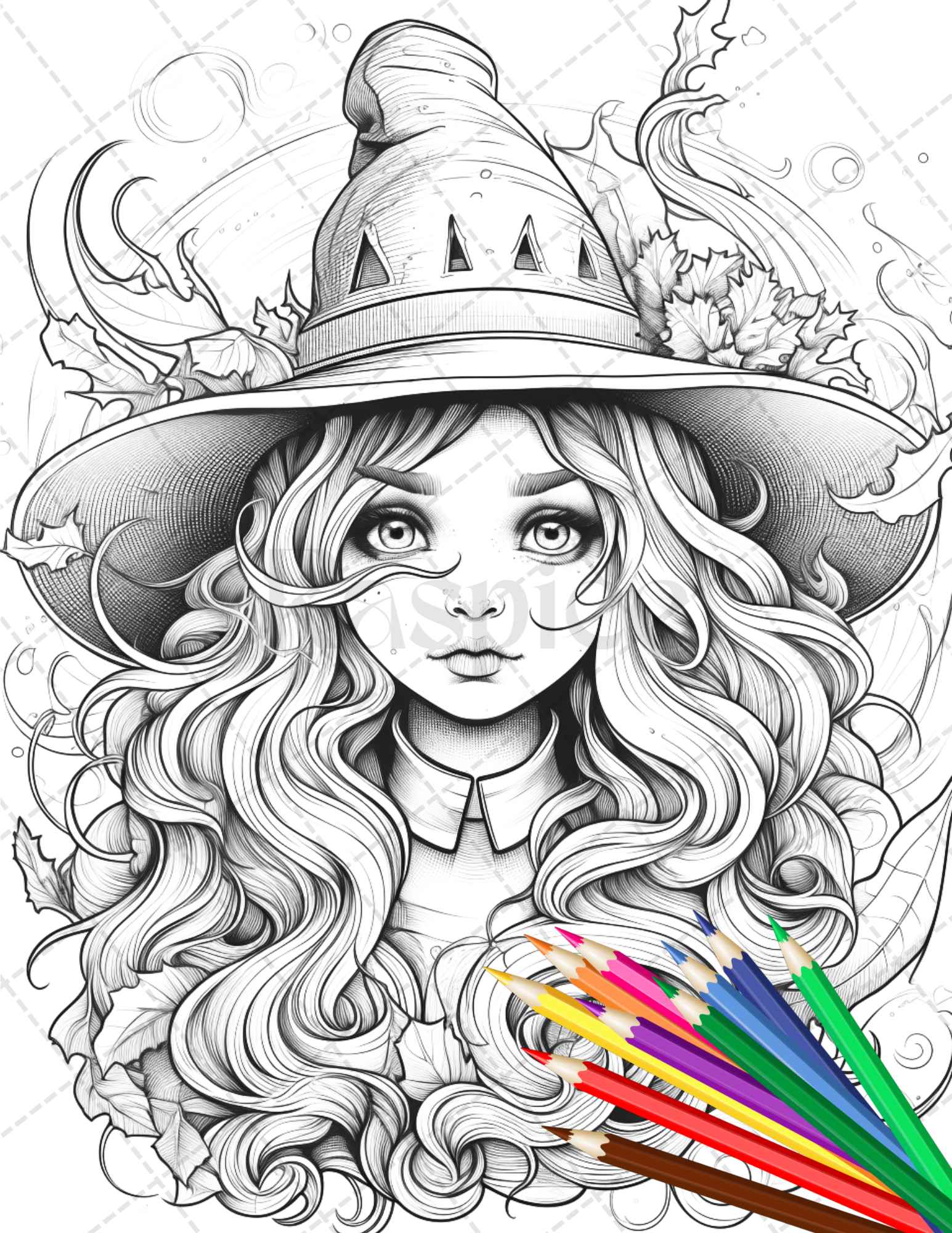 Cute witches coloring pages printable for adults grayscale colorin â coloring