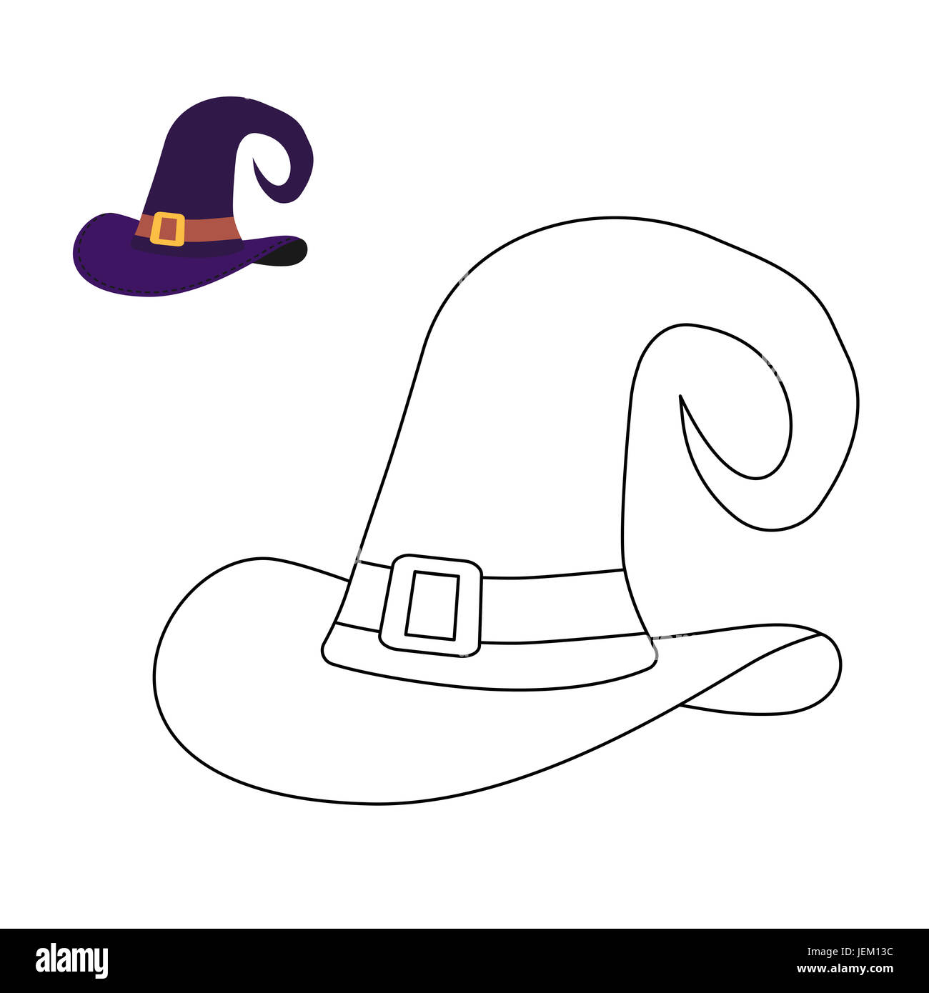 Hat witch coloring book magic hi