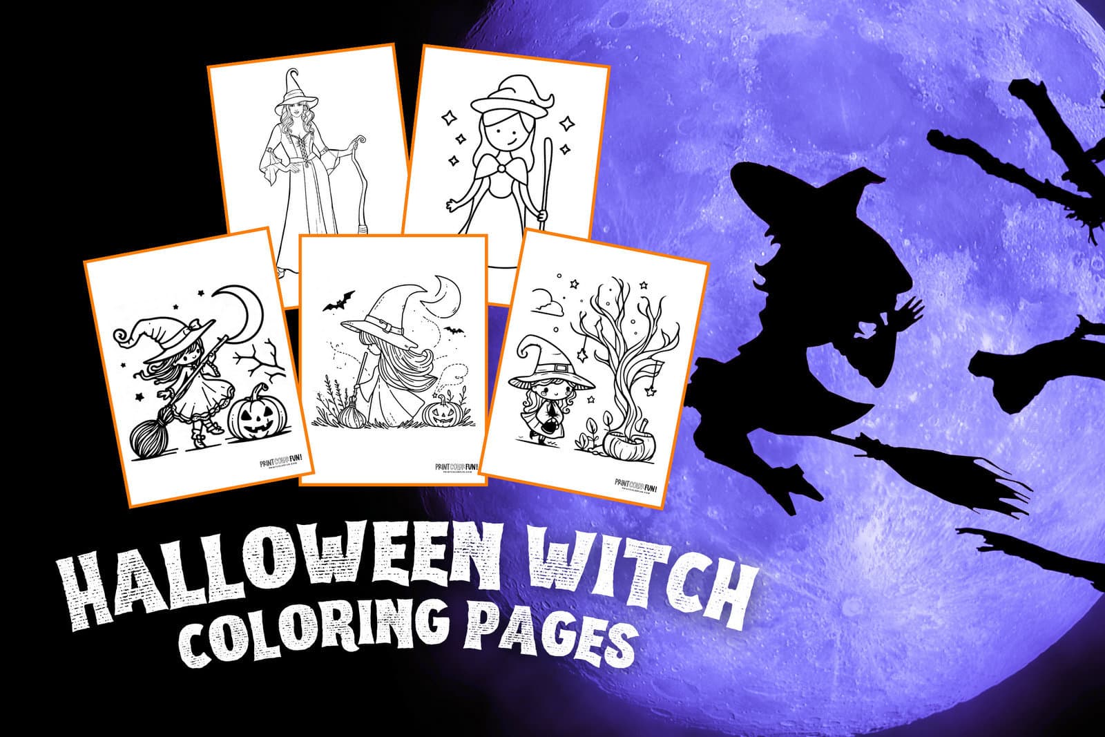 Witch coloring pages for halloween craft fun and learning at