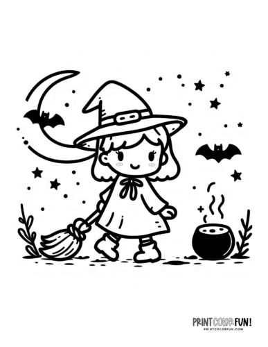 Witch coloring pages for halloween craft fun and learning at