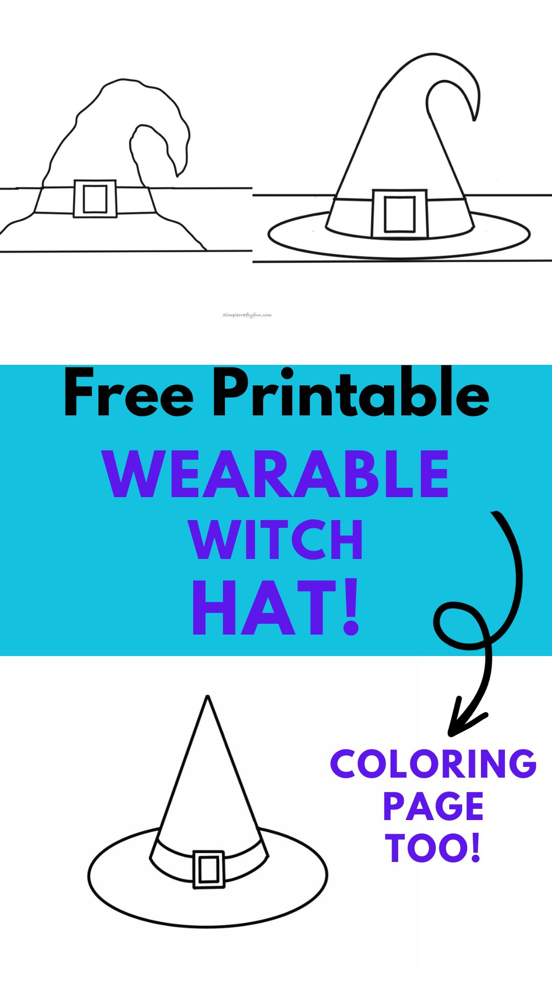 Free printable witch hat craft template