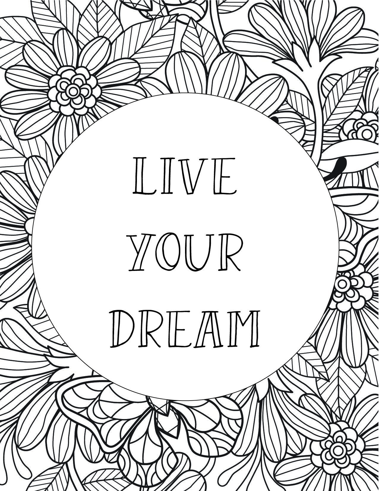 Best printable inspirational quote coloring pages