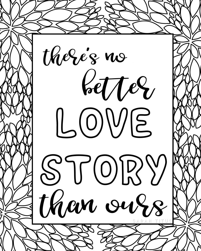 Free printable love quotes coloring sheets