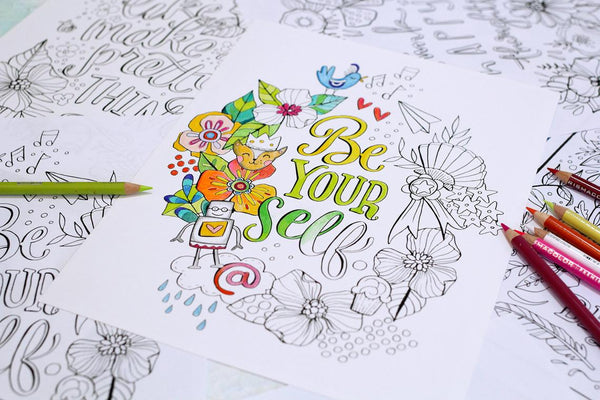 Happy quotes downloadable coloring pages â