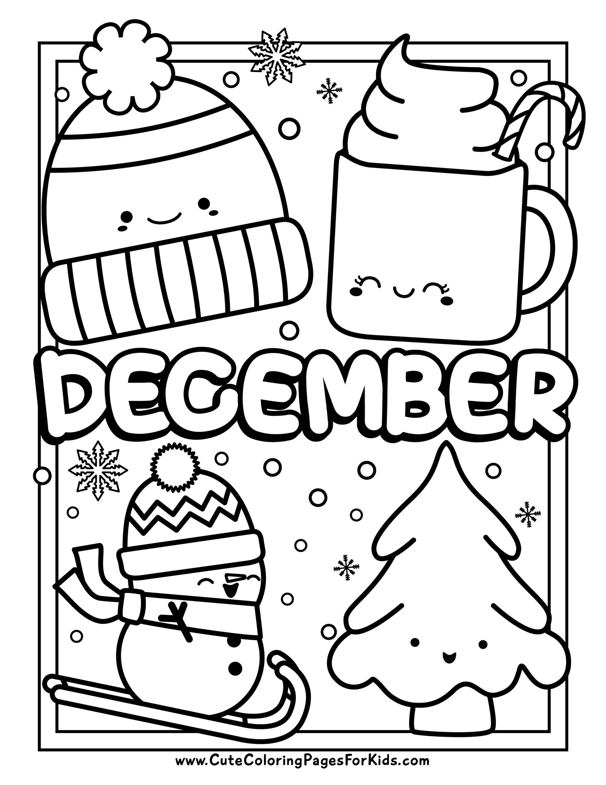 December coloring pages free printable coloring sheets