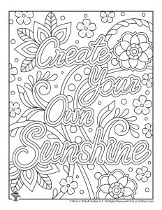 Positive sayings adult coloring pages woo jr kids activities childrens publishing