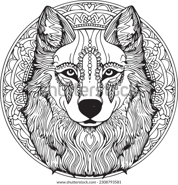 Wolf coloring page images stock photos d objects vectors