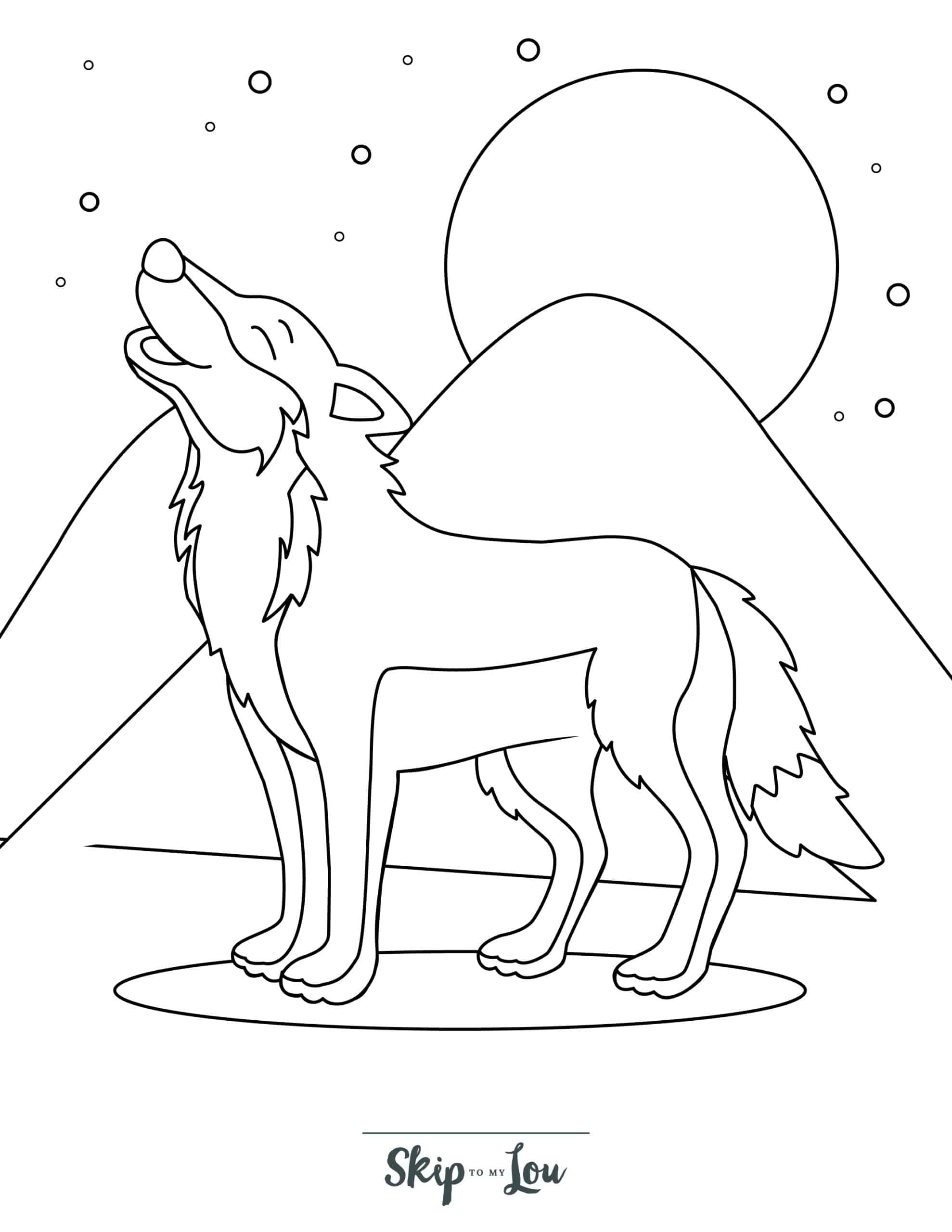 Free printable wolf coloring pages for kids skip to my lou