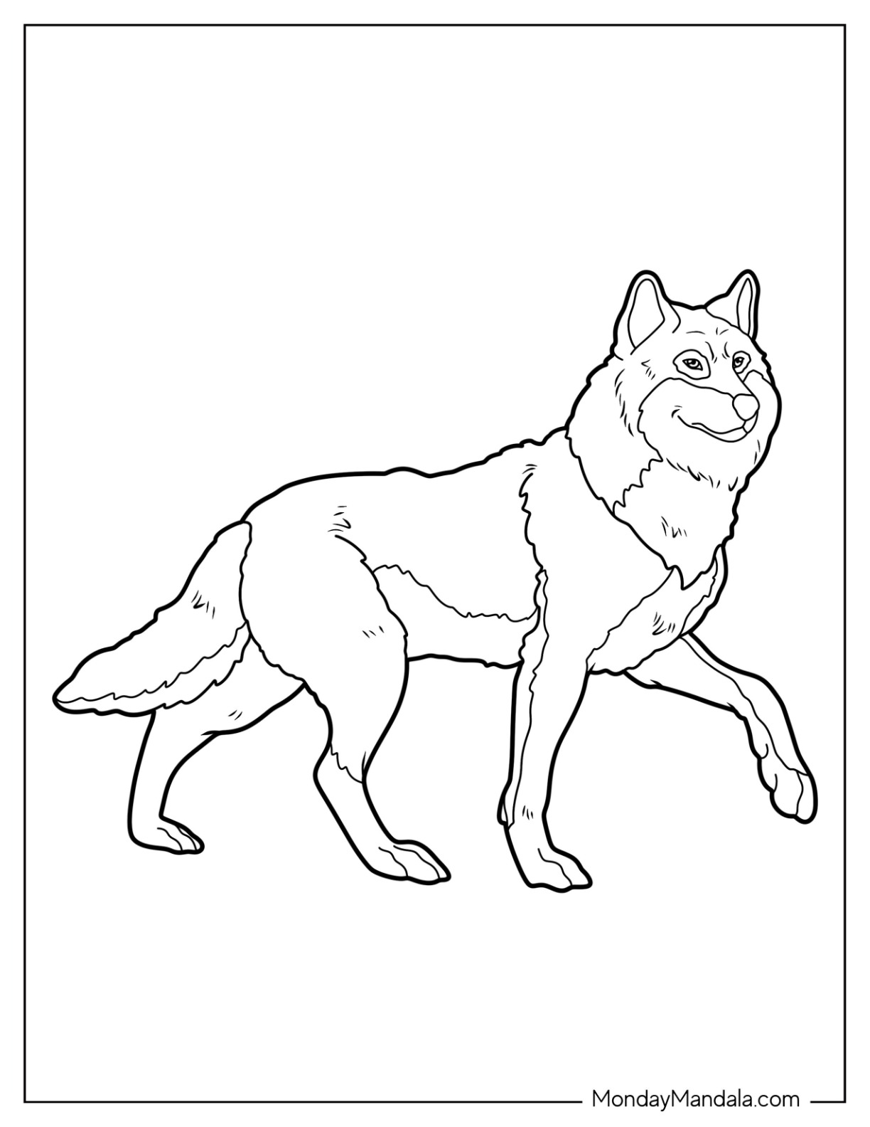 Wolf coloring pages free pdf printables