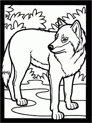 Wolf loring page for kids