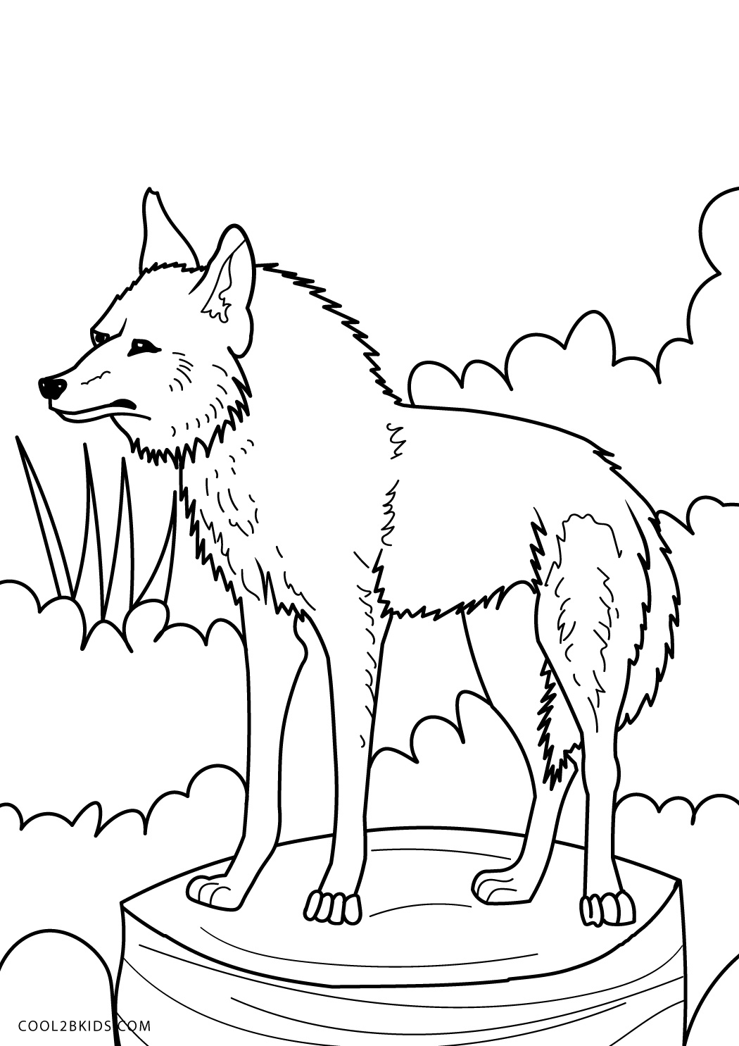 Free printable wolf coloring pages for kids