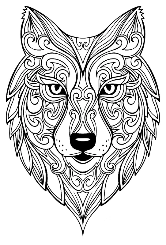 Ðï zentangle wolf head adults