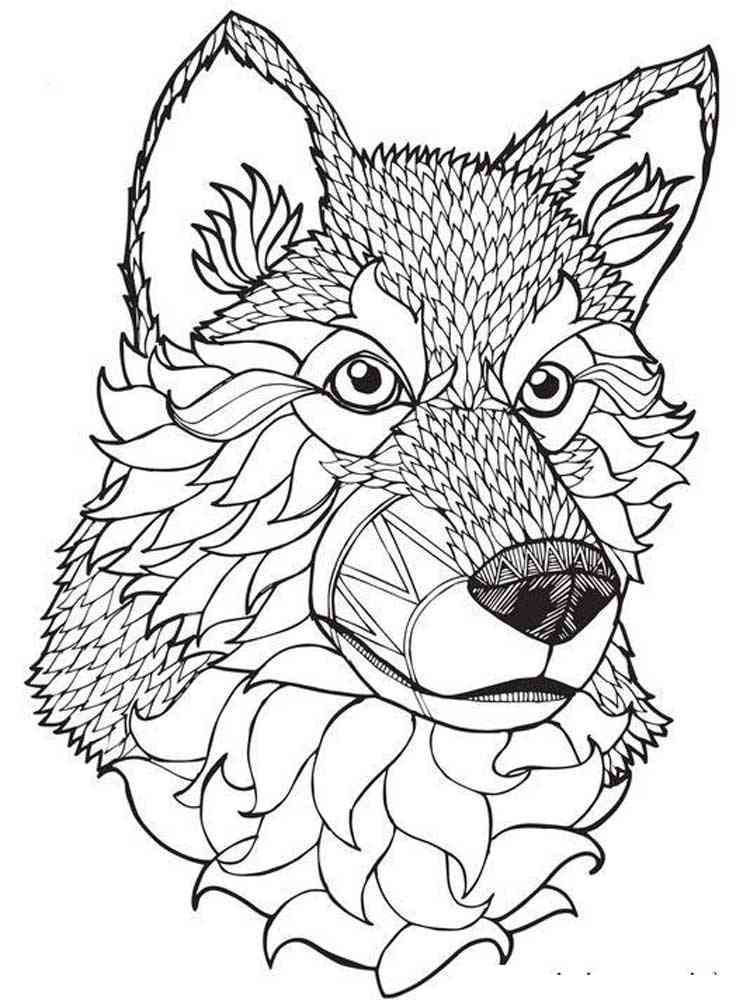 Free printable wolf coloring pages for adults