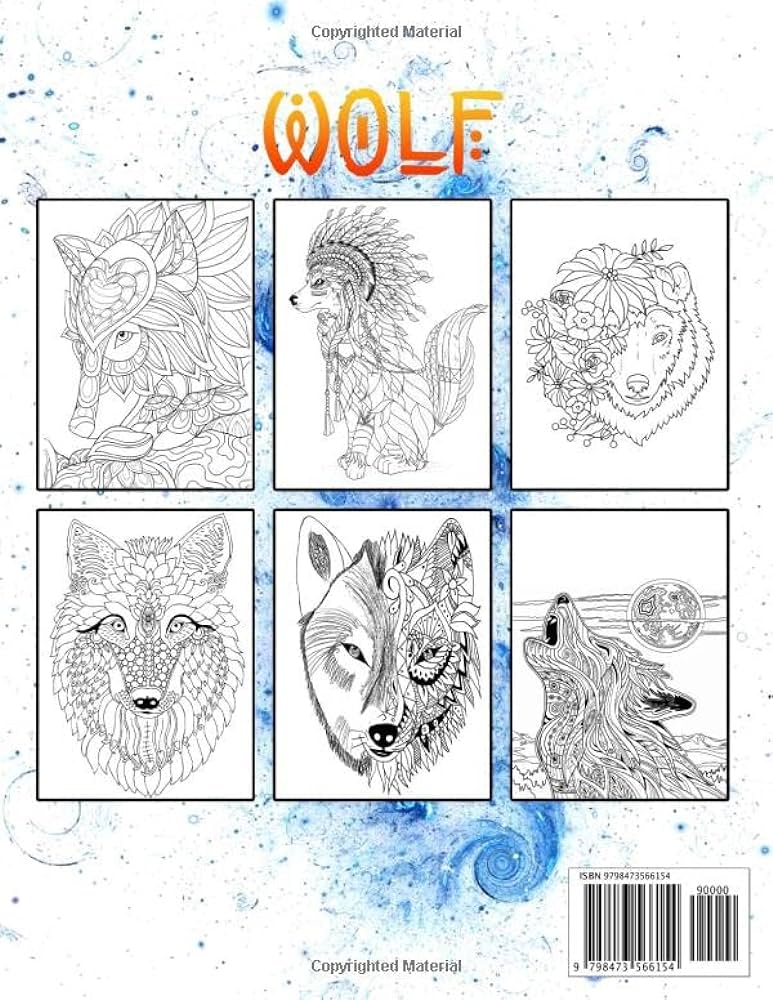 Wolf coloring book amazing illustration colouring pages high quality with wolve mandala designs for wolf lovers adults and kids relaxing and inspiration animal coloring books for adults snider joann