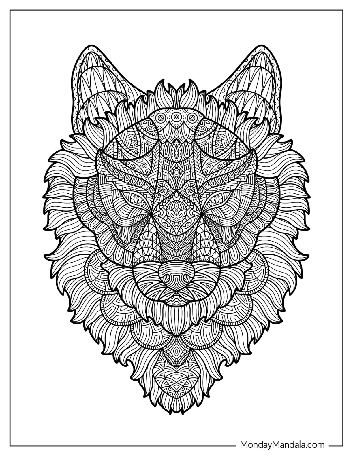 Wolf coloring pages free pdf printables