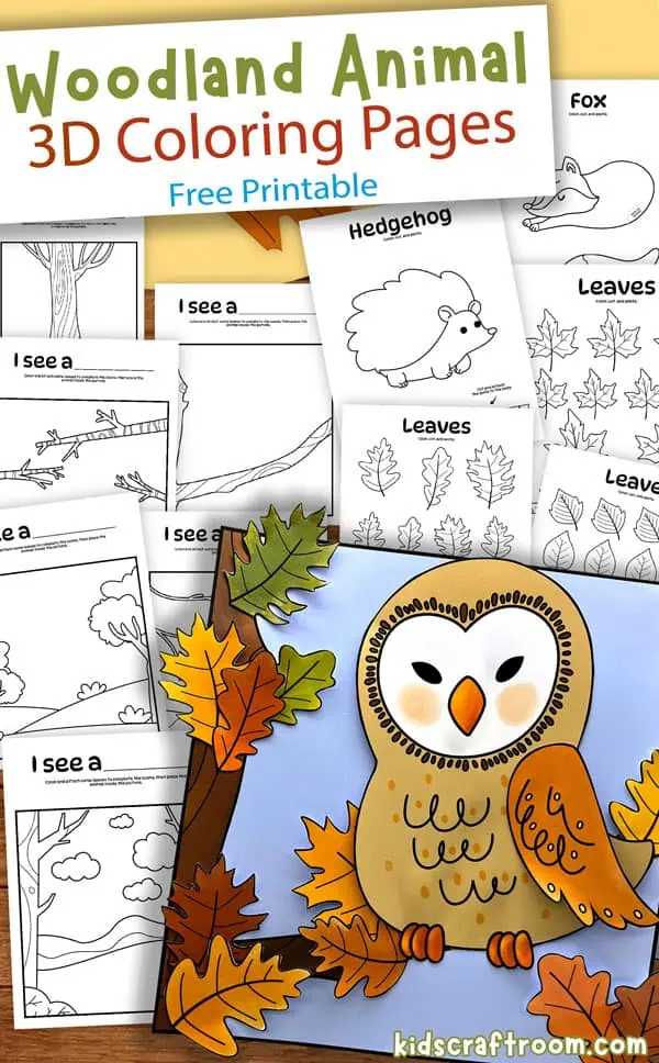 Free printable d woodland animal colouring pages