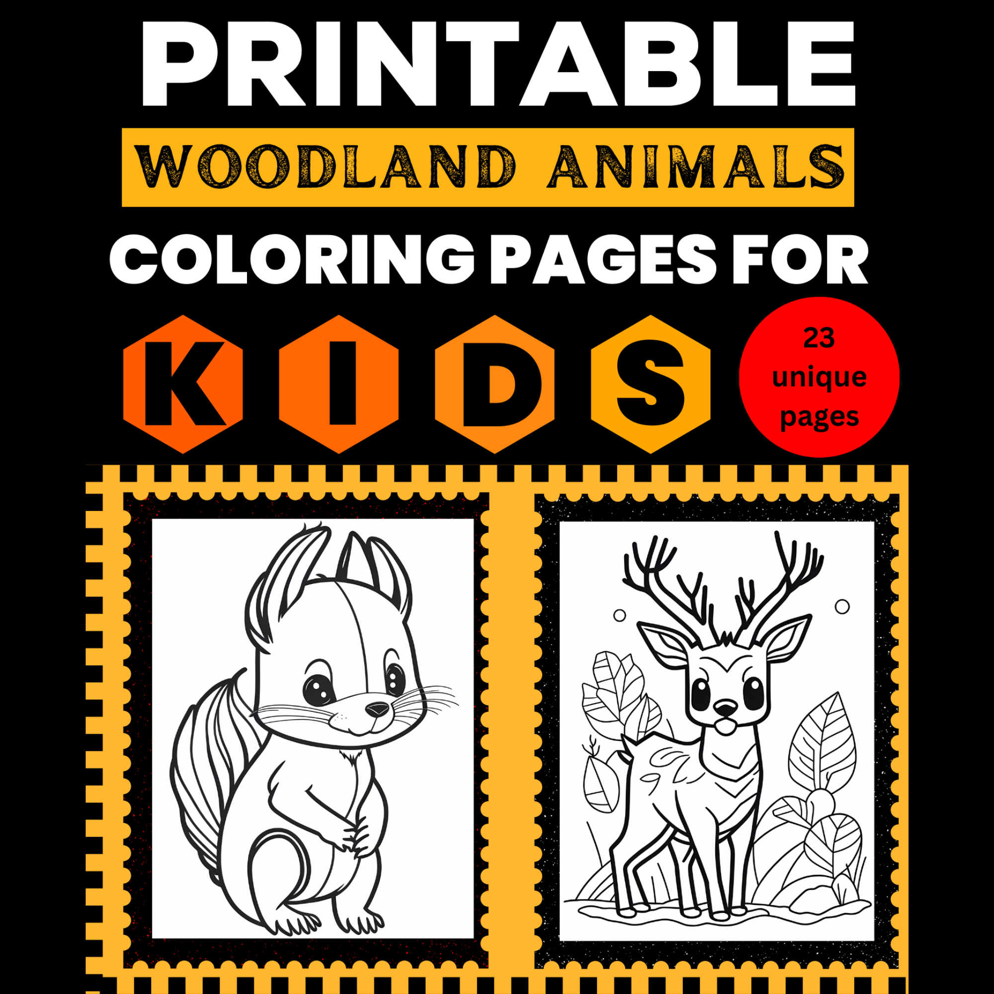 Unique and adorable woodland animals coloring pages for kids