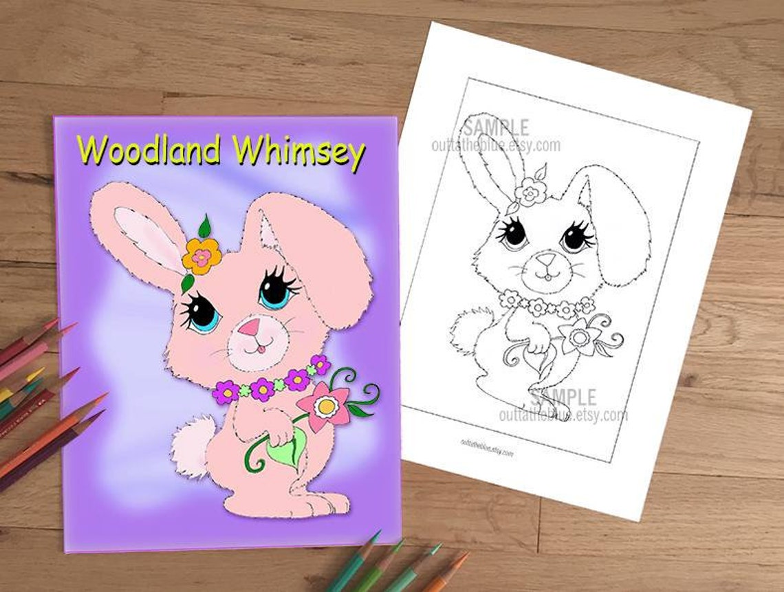 Woodland whimsy printable coloring pages for kids digital upload pdf â outta the blue studio