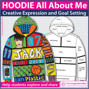 All about me hoodie art and writing activity