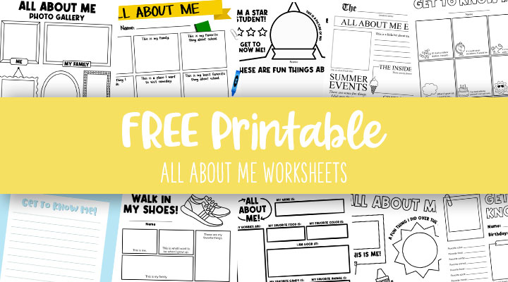 All about me printable worksheets