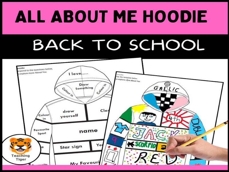 All about me hoodie activity teaching resources