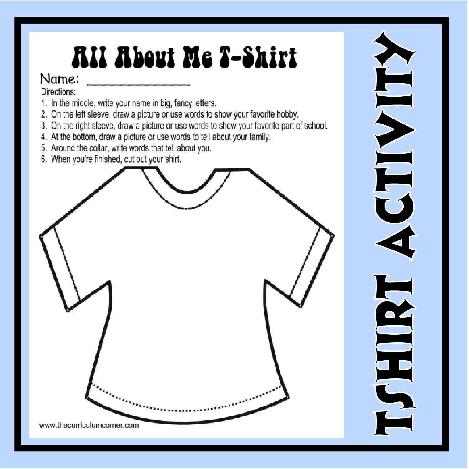 Printable worksheet all about me hoodie template