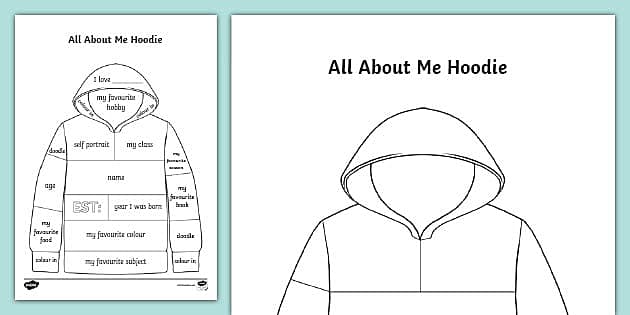 Editable all about me hoodie activity sheet teacher made