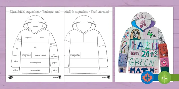 All about me hoodie back to school activity french