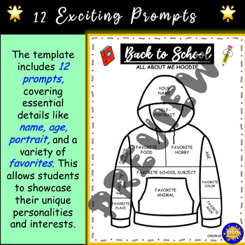 All about me back to school hoodie activity by mcmasterplans tpt