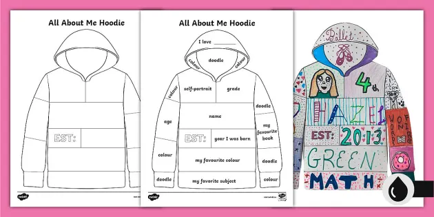 All about me hoodie back to school activity teacher made