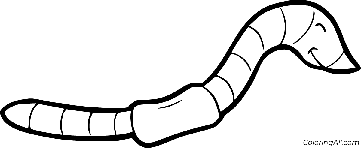 Earthworm coloring pages